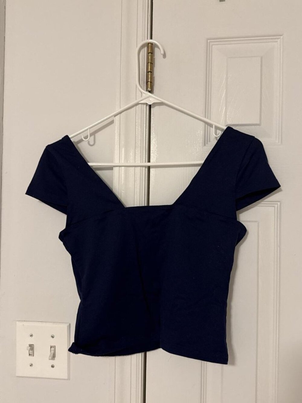 Women's Navy and Blue Crop-top
